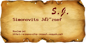 Simonovits József névjegykártya